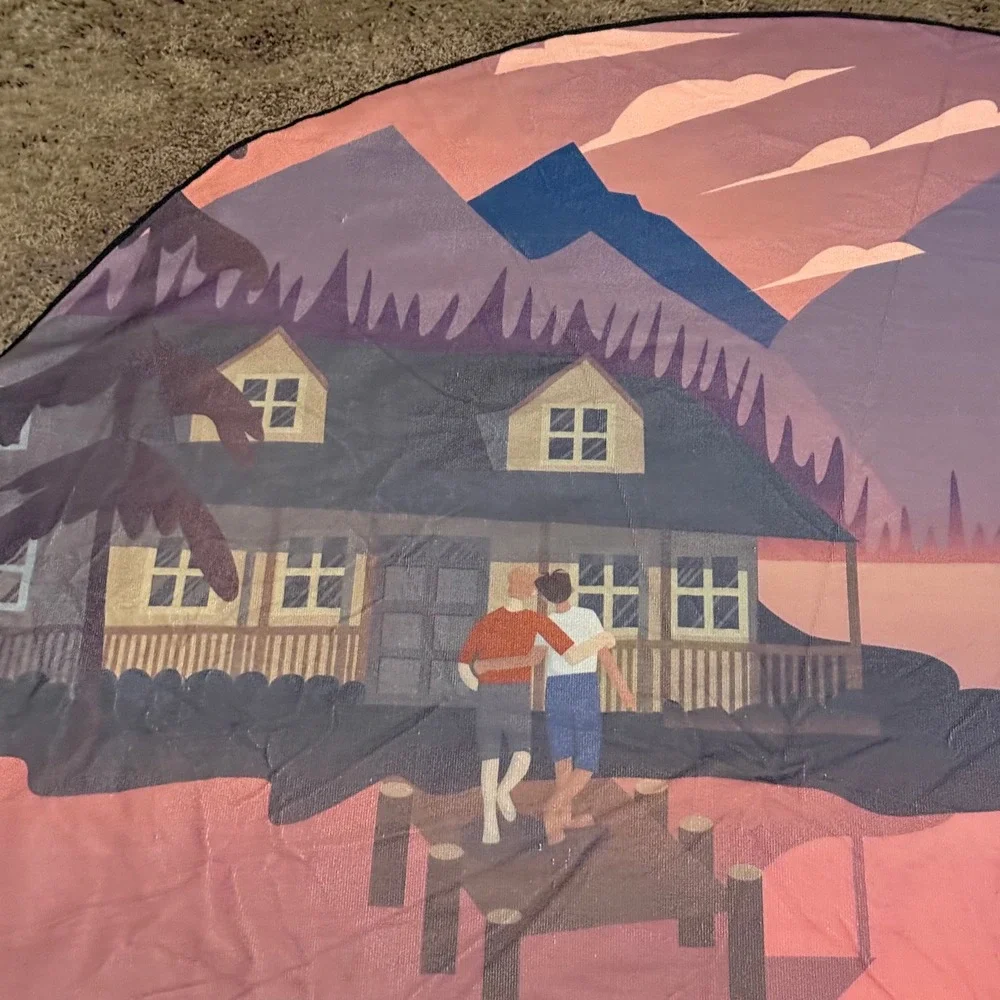 Red White & Royal Blue Alex & Henry Lake LBJ 2020 Round Beach Towel Blanket 56